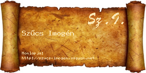 Szűcs Imogén névjegykártya